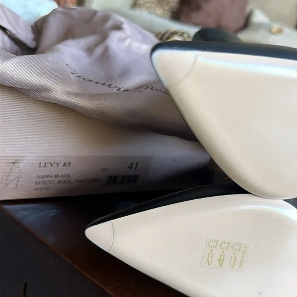 GIANVITO ROSSI Black Leather Ankle Booties Shoes Heels Women’s EU 41 NWT - Picture 6 of 12